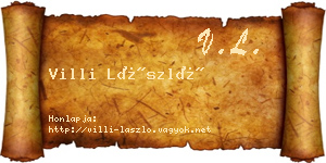 Villi László névjegykártya