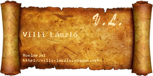 Villi László névjegykártya